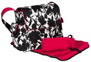 Black & White Floral Diaper Bag