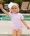 RuffleButts® Little Girls Ruffled Rash Guard Bikini