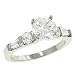 Round,Baguette Diamond Engagement Ring.63cttw (CZ ctr)