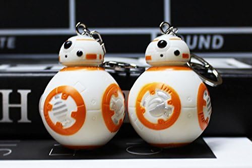 2PCS PVC The Force Awakens BB8 BB-8 Droid Robot Figure Toy With Keychain Key Ring Pendant Great Gift for star wars lovers