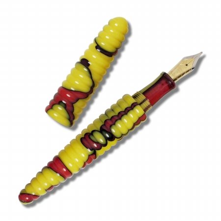 ACME Studios Yellow and Red Rings Fountain Pen by Robert & Trix Haussman (P2H04F)
