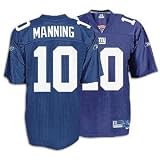 Eli Manning Blue Reebok NFL Replica New York Giants Jersey - Large