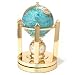 4 Galleon Gemstone Globe w/ Two Clocks, Barometer & Thermometer // Color: CARIBBEAN BLUE / GOLD