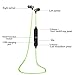Bluetooth Headphones, V4.0 Wireless Stereo Bluetooth Earphones [Magnet Attraction] Sport Headset In-Ear Noise Cancelling Headphone Earbuds for Gym Running -Sweatproof, Microphone (Green)