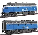 Proto 2000 Diesel EMD F7A-B Set Powered with Sound and DCC - Great Northern #474-D and #371-B (Big Sky Blue)