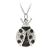 Sterling Silver Black-Diamond Ladybug Pendant Necklace