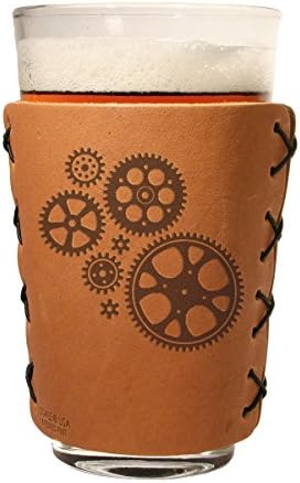 Gears Branded Leather Sleeve/Koozie Pint