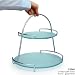 2 Tiered cake stand - round - glass/metal - CS260