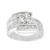 Tressa White Cubic Zirconia Wedding Engagement Ring Rhodium Plated Brass Lead Free