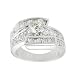 Tressa White Cubic Zirconia Wedding Engagement Ring Rhodium Plated Brass Lead Free