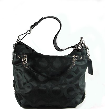 Coach Signature Op Art Brooke Carly Shoulder Hobo Bag Purse Tote 14147 Black