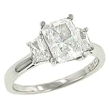 Trapezoid Diamond Engagement Ring .54cttw (cz center)