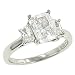 Trapezoid Diamond Engagement Ring .54cttw (cz center)