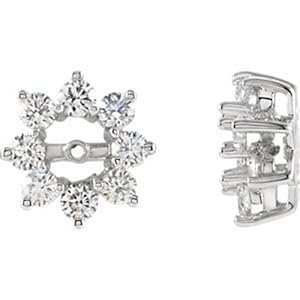 IceCarats Designer Jewelry 14K White Gold 1 1/5 Ctw Diamond Earring Jacket. Pair 1 1/5 Cttw