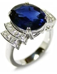 18K White Gold Sapphire and Diamond Ring -- LIFETIME WARRANTY