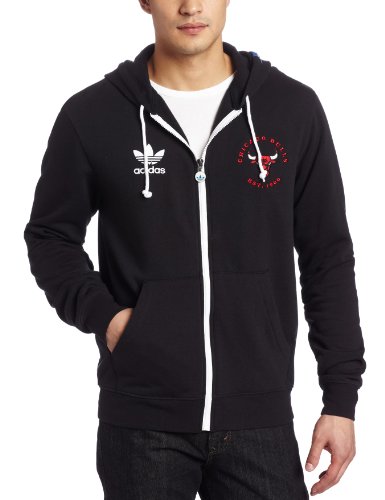 NBA Men's Chicago Bulls Originals Court Series Action Full Zip Hood (Black, Large)