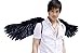 FashionWings (TM Adults' Black Wide Spread Costume Feather Angel Wings, Halo & Mask