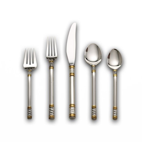 Wallace Golden Aegean Weave 46-Piece Sterling Place Size Flatware Set, Service for 8