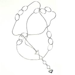 Sterling Silver Belly Waist Chain from India Max Length 37 inches (b229)