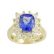 14K Yellow Gold Tanzanite and Diamond Ring
