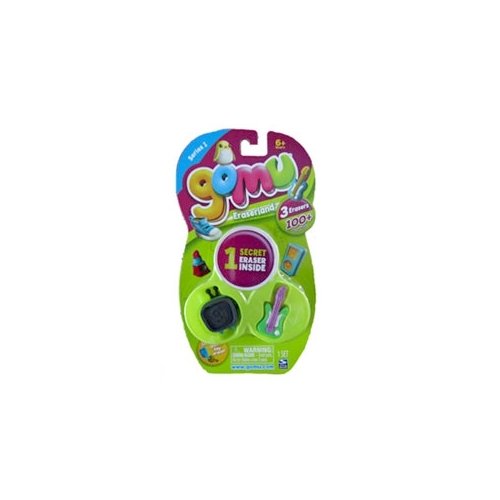 Gomu Eraserland Series 1 Erasers 3Pack 3 Random Eraser Figures