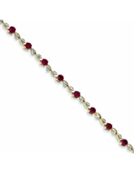 Genuine 14K Yellow Gold Diamond And Ruby Bracelet 6 Grams Of Gold 100% Satisfaction Guaranteed.