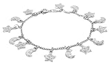 925 Sterling Silver MYSTICAL Celestial Moon & Stars Themed Charm Bracelet ~ LIFETIME WARRANTY & Gift Boxed!
