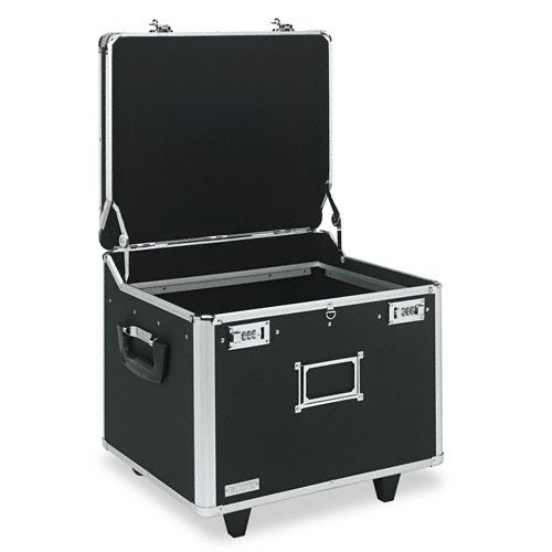 Vaultz Products - Vaultz - Lock Mobile File Chest Storage Box, Letter/Legal, Black - Sold As 1 Each - Telescopic handle and sturdy wheels provides easy mobility. - Two combination locks provide added security. - Built-in rails accommodate two hanging file