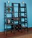 Black Ladder Shelf Storage with Wine Rack (2 Piece Set)