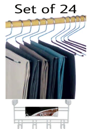 Set of Jobar Slacks Hangers Open Ended pants Easy Slide Organizers Includes A FSM Over The Door Hook Rail