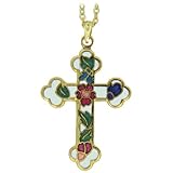 Pendant Necklaces Coss 14k Gold Tone Multi Color 32mmX24mm