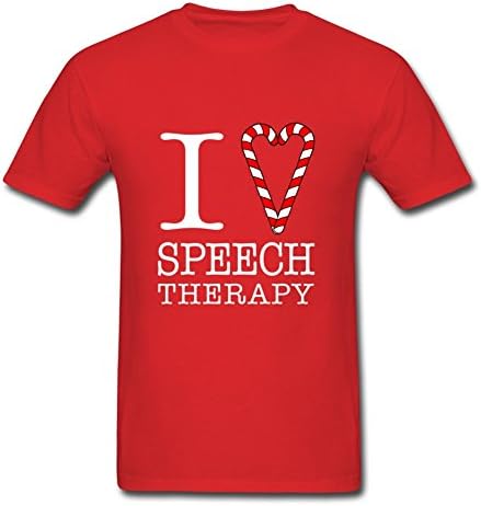 Style Personality X-large Short Sleeves Red I Heart Speech Therapy Designed Men Cotton Short Sleeves
