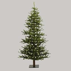 7' Pre-Lit Minnesota Alpine Style Half Wall Christmas Tree - Clear Lights