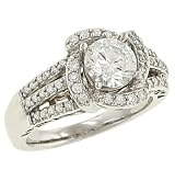 3 Row Pave Diamond Engagement Ring .31cttw (cz ctr)