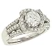 3 Row Pave Diamond Engagement Ring .31cttw (cz ctr)