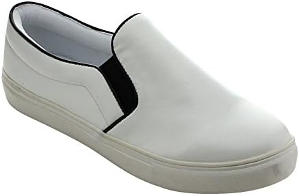 JACOBIES BEVERLY HILLS VANESS-2 Women's Basic Low Top Flat Sneakers, Color:WHITE, Size:6.5