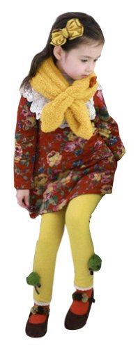 Simplicity Kids Winter Flower Printed Warm Scarf Candy Color Simple Wear Scarf