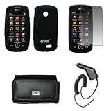 EMPIRE Black Leather Case Pouch with Belt Clip and Belt Loops + Black Silic ....