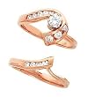 18K Rose Gold Diamond Wedding Set - 0.52 Ct.