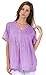 Sakkas Henley Pintuck Button Front Semi-Sheer Gauzy Cotton Blouse