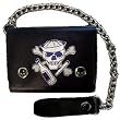Black Vinyl Embroidererd Sailor Skull Chain Wallet by Sourpuss Black Vinyl Embroidererd Sailor Skull Chain Wallet by Sourpuss