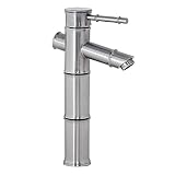 FREUER Bamb&Atilde;&sup1; Collection: Bamboo Style Bathroom Sink Faucet, Brushed Nickel