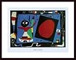 Art Poster Wood Framed Print - Femme au mirroir - Artist: Joan Miro- Poster Size: 23 X 31