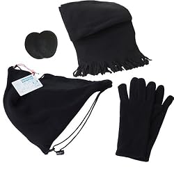 SnugglerTM Backpack Set with Ear Mitts, Scarf, & Gloves (Black or Pink)