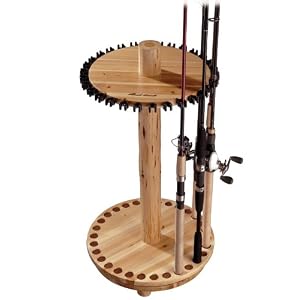 Rush Creek Log Cabin Style Spinning Rod Rack by 
