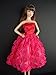 A Hot Pink Knee Length Dress Covered in Roses It so Cute Also Avail in Silver, Red, and Purple Made to Fit the Barbie Doll