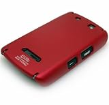 Cozip Brand Rubberized Polycarbonate Snap on Slim fit Case Cover for RIM Blackberry Storm 9500 ( Red )