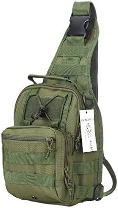 Hikingworld Tactical Sling Pack/Camping Shoulder Pack, Hiking Shoulder Pack ,Backpack, Chest Pack, Outdoor Sport Pack (Green)