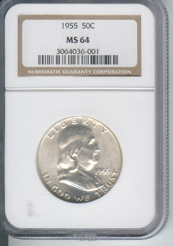 1955 FRANKLIN HALF DOLLAR UNCIRC. CERTIFIED NGC MS 64