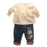 Cream Floral Top with Matching Floral Pink Cuffed... by Baby's Own